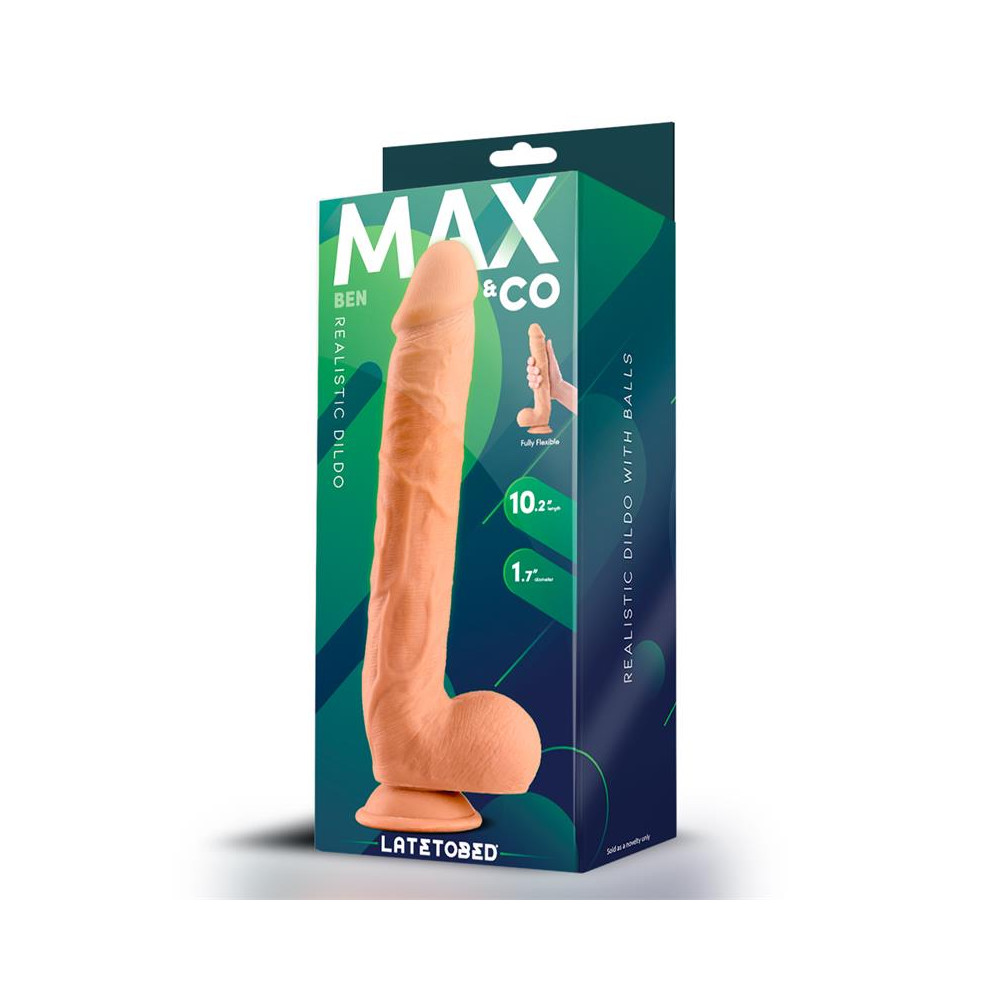 Ben Dildo Realista con Testículos 10.2" Natural