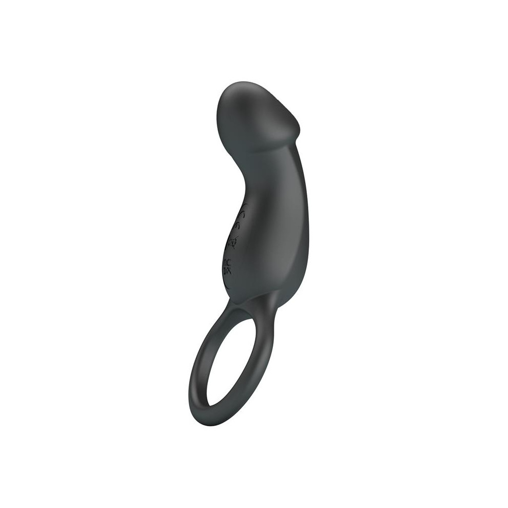 Trae Anillo Vibrador Silicona USB Negro