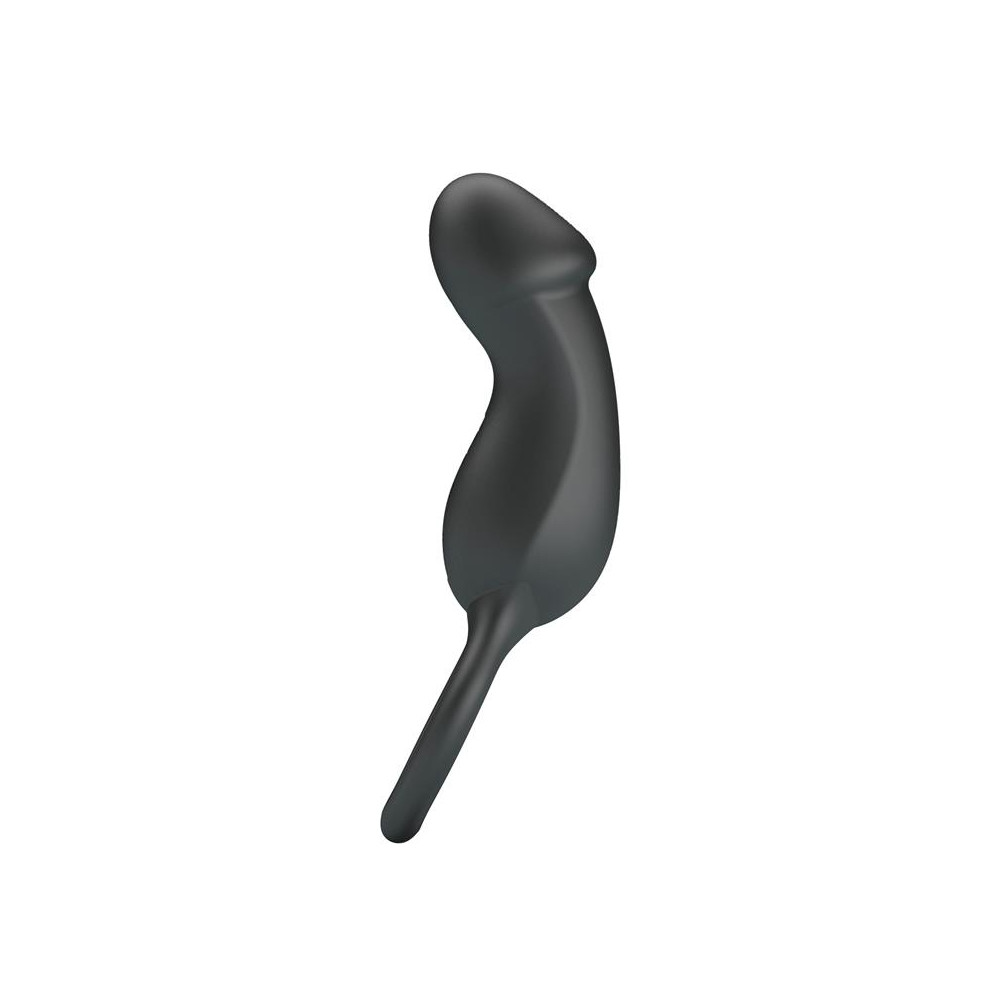 Trae Anillo Vibrador Silicona USB Negro