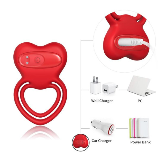 Anillo Heart Rojo