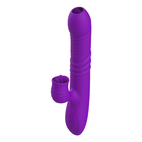 Fully Gspot Vibrador Rabbit con lengua estimuladora y efecto calor violeta