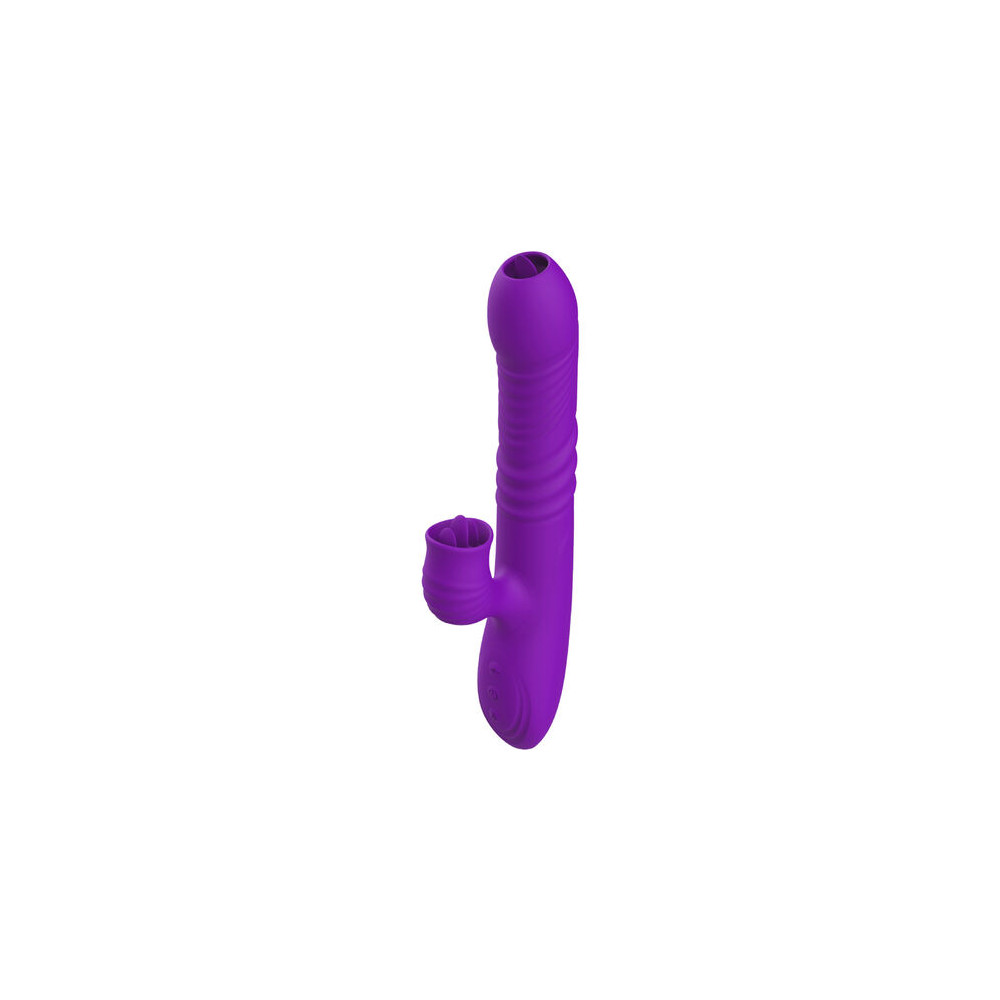 Fully Gspot Vibrador Rabbit con lengua estimuladora y efecto calor violeta
