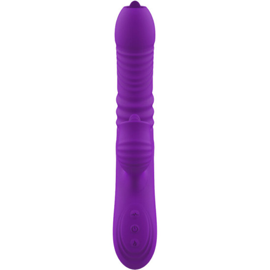 Fully Gspot Vibrador Rabbit con lengua estimuladora y efecto calor violeta