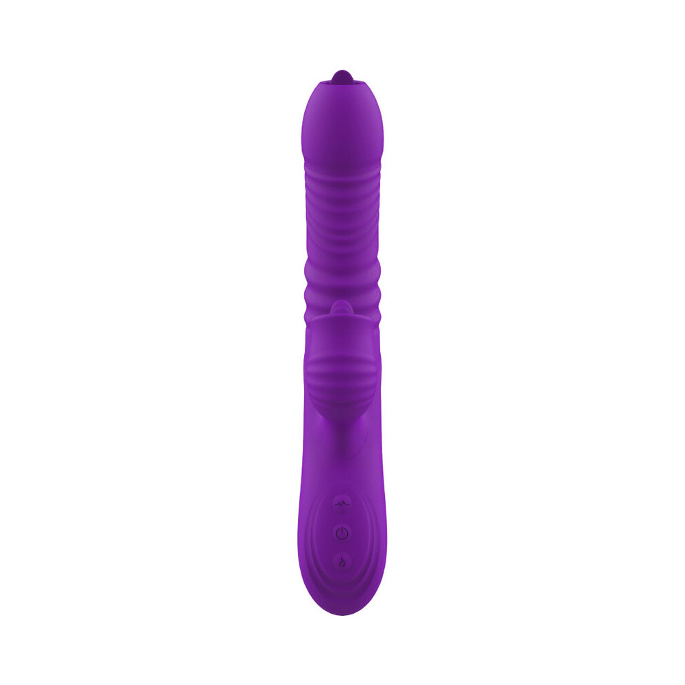 Fully Gspot Vibrador Rabbit con lengua estimuladora y efecto calor violeta