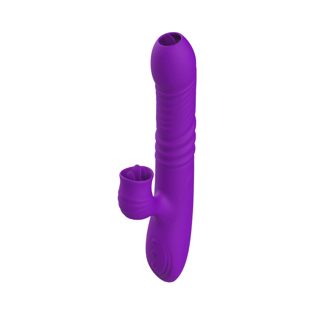 Fully Gspot Vibrador Rabbit con lengua estimuladora y efecto calor violeta