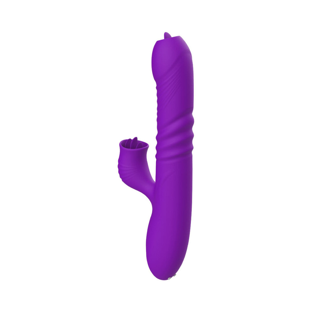 Fully Gspot Vibrador Rabbit con lengua estimuladora y efecto calor violeta