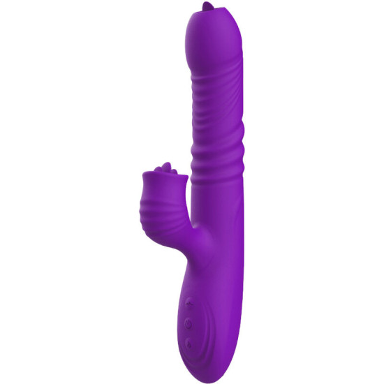 Fully Gspot Vibrador Rabbit con lengua estimuladora y efecto calor violeta