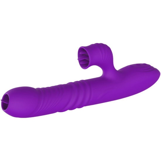 Fully Gspot Vibrador Rabbit con lengua estimuladora y efecto calor violeta