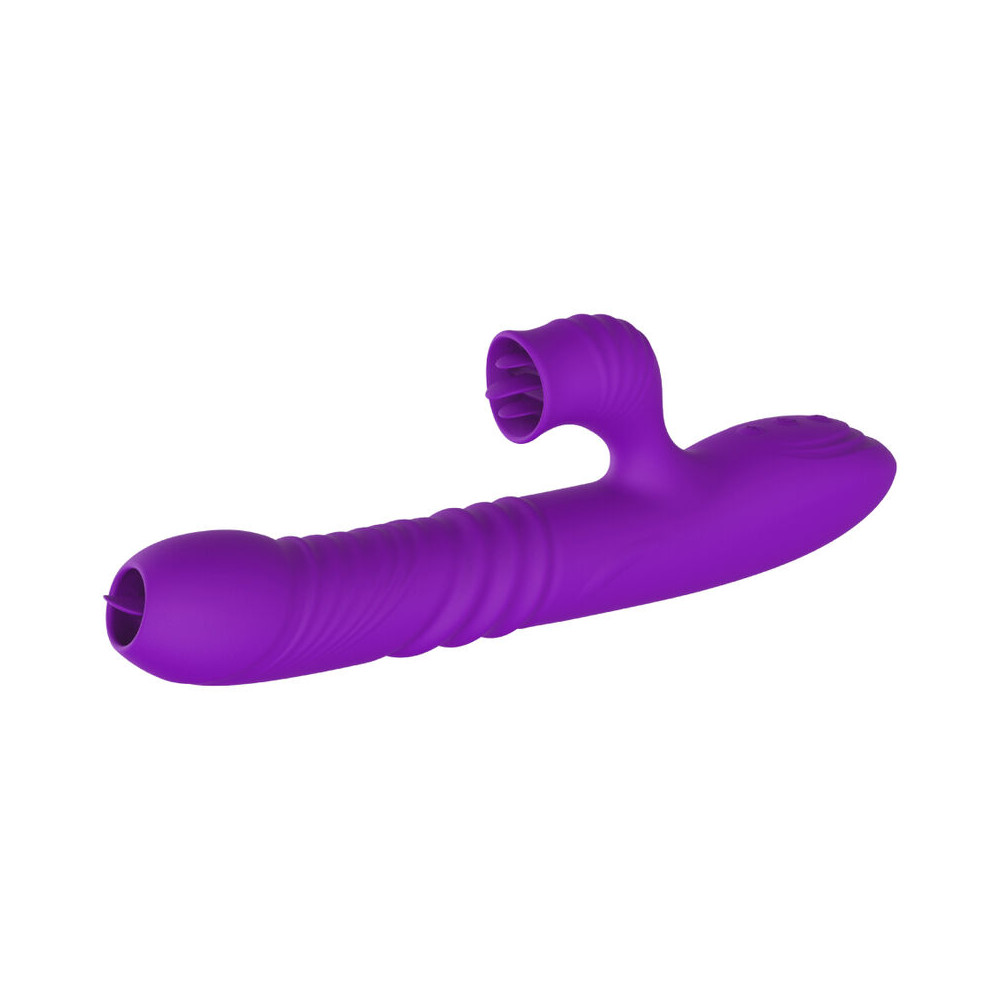 Fully Gspot Vibrador Rabbit con lengua estimuladora y efecto calor violeta