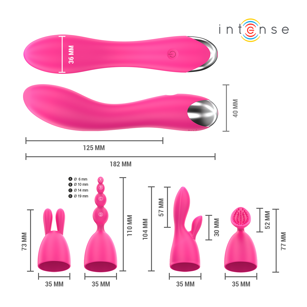 Cher Vibrador con Cabezales Intercambiables