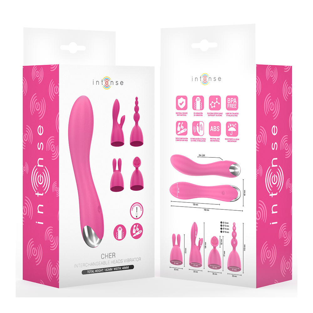 Cher Vibrador con Cabezales Intercambiables