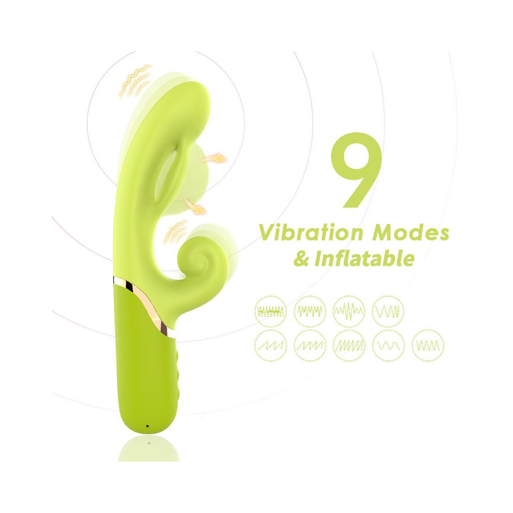 Vibrador con Función de Inflado Verde
