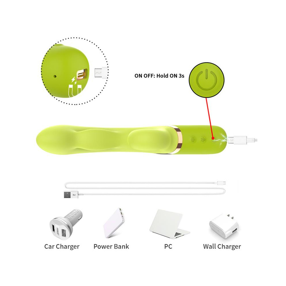 Vibrador con Función de Inflado Verde