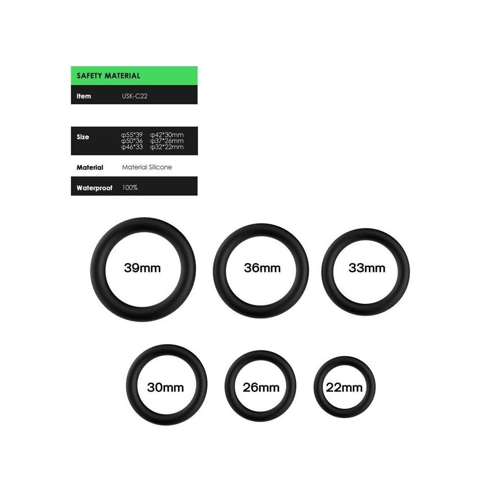 Set de 6 Anillos para el Pene