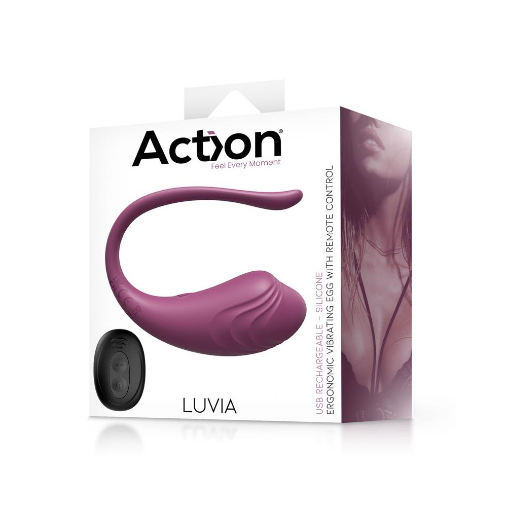 Luvia Huevo Vibrador con Control Remoto USB Púrpura
