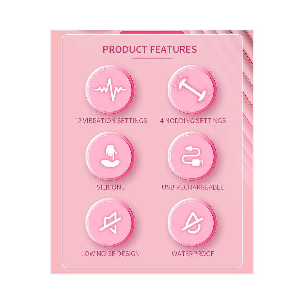 Duden Vibrador con Modo Balanceo Rosa