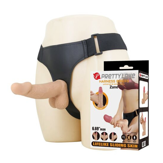 ZANE ARNÉS CON DILDO FLEXIBLE 17 CM Ø 4,3 CM COLOR NATURAL