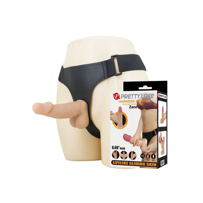 ZANE ARNÉS CON DILDO FLEXIBLE 17 CM Ø 4,3 CM COLOR NATURAL