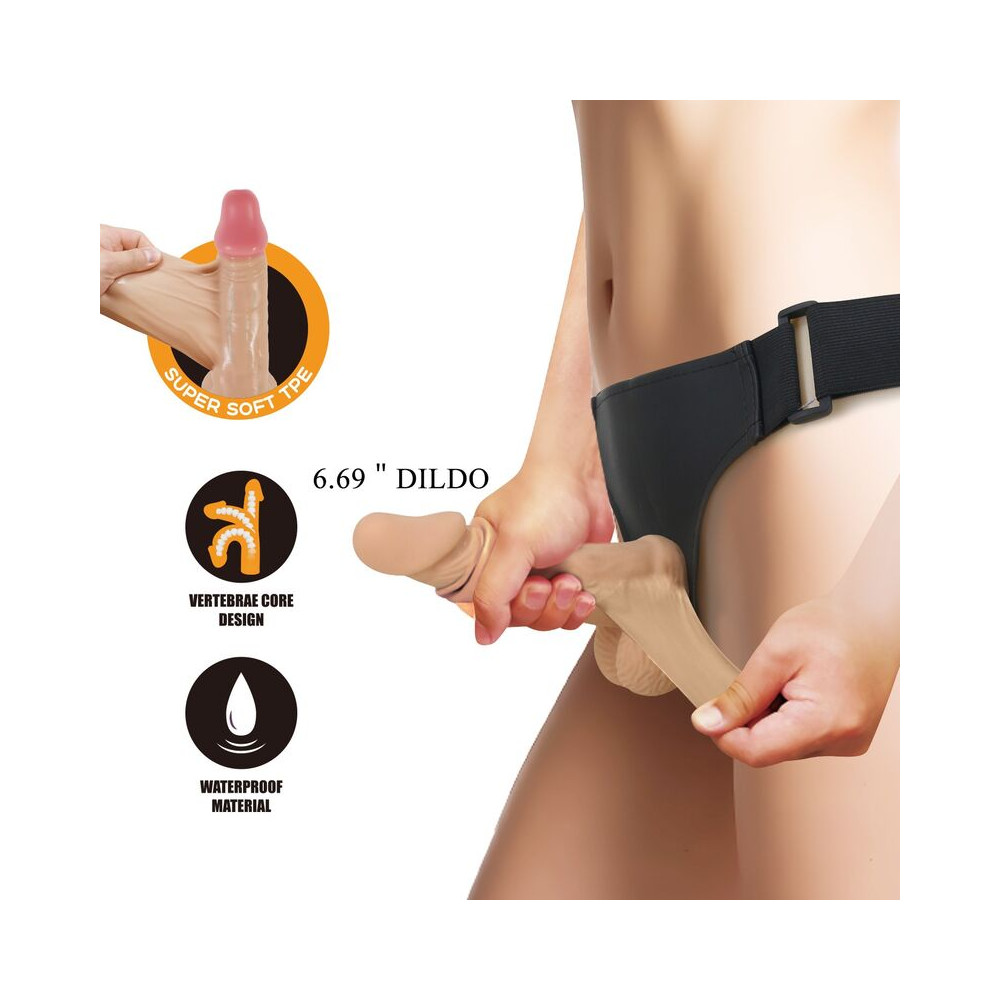 ZANE ARNÉS CON DILDO FLEXIBLE 17 CM Ø 4,3 CM COLOR NATURAL