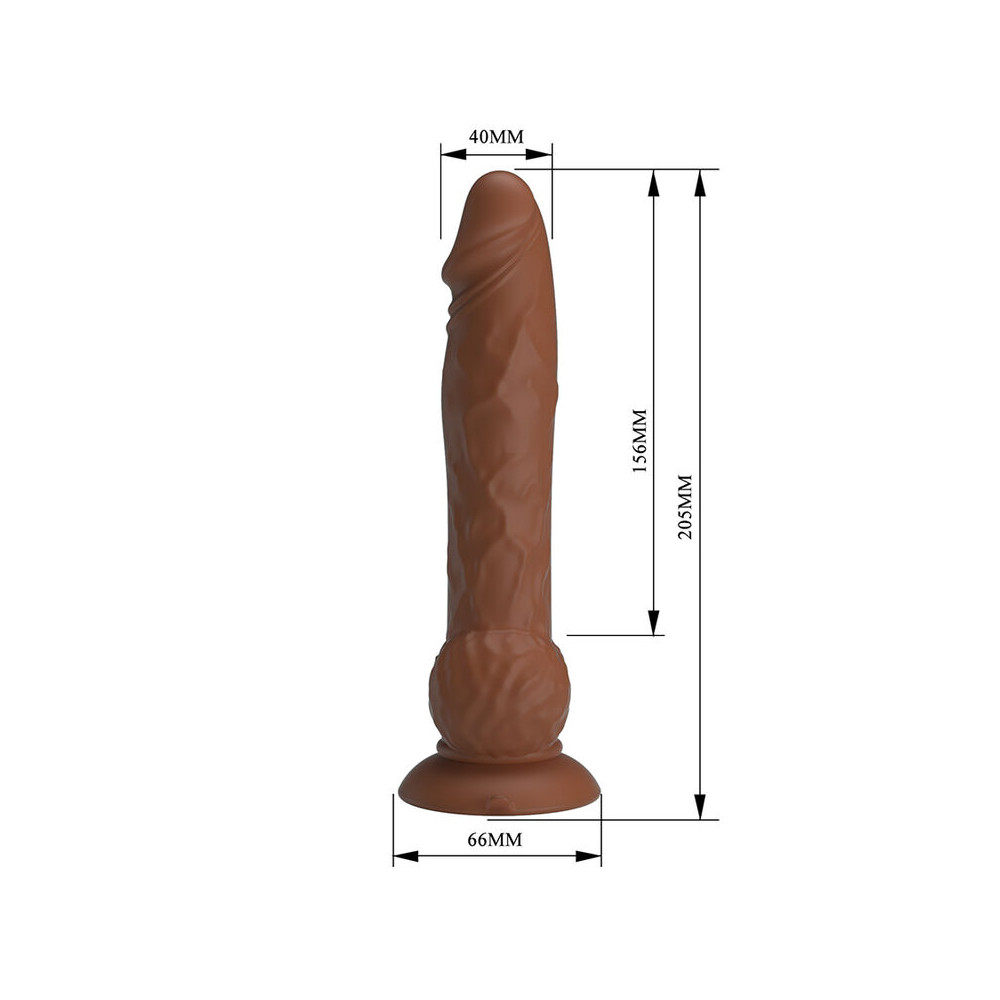Eren Dildo Con Empuje 20,5 cm Marrón