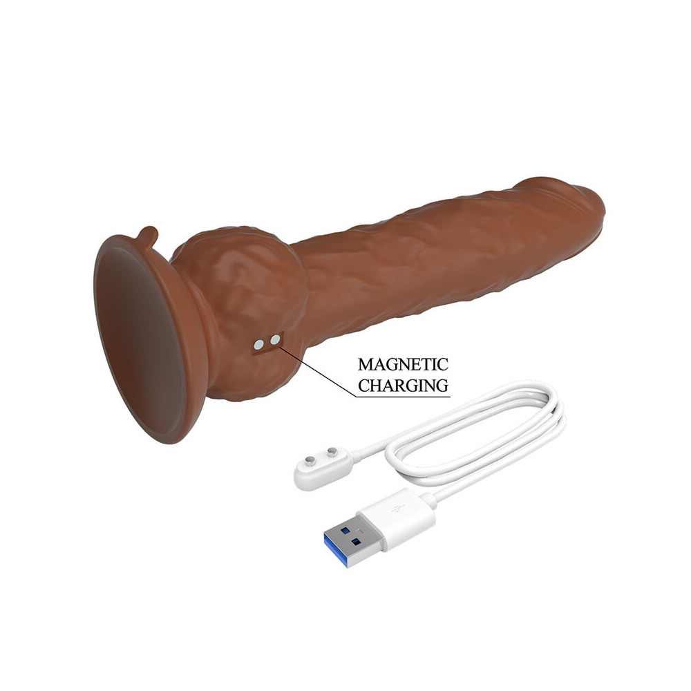 Eren Dildo Con Empuje 20,5 cm Marrón