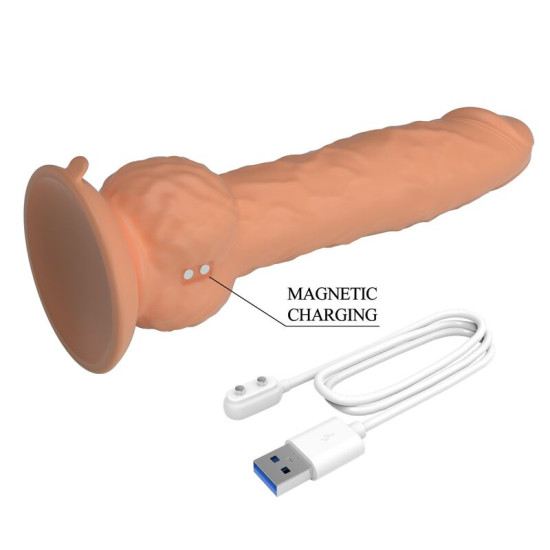 Eren Dildo Vibrador con Empuje 20,5 cm Natural