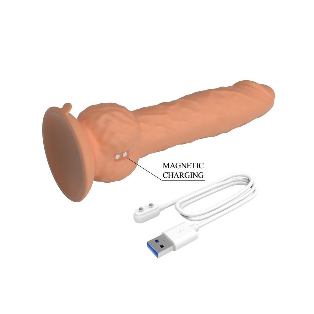 Eren Dildo Vibrador con Empuje 20,5 cm Natural