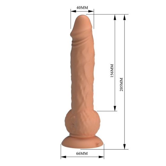 Eren Dildo Vibrador con Empuje 20,5 cm Natural