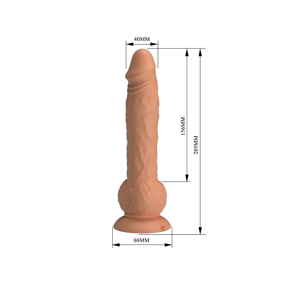 Eren Dildo Vibrador con Empuje 20,5 cm Natural