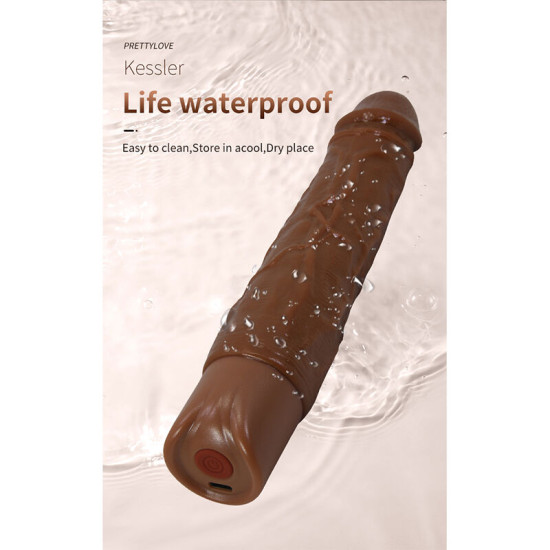 Kessler Dildo Vibrador Realista con Empuje Marrón