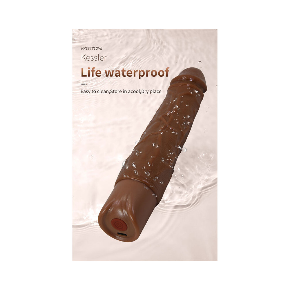 Kessler Dildo Vibrador Realista con Empuje Marrón