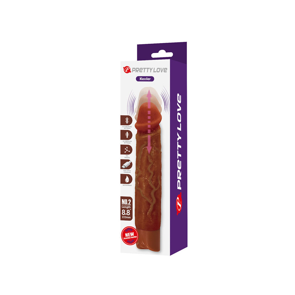 Kessler Dildo Vibrador Realista con Empuje Marrón