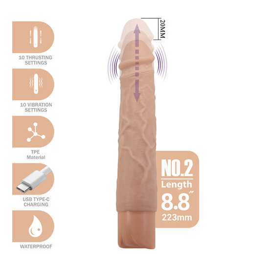 Kessler Dildo Vibrador Realista con Empuje 22 cm Natural
