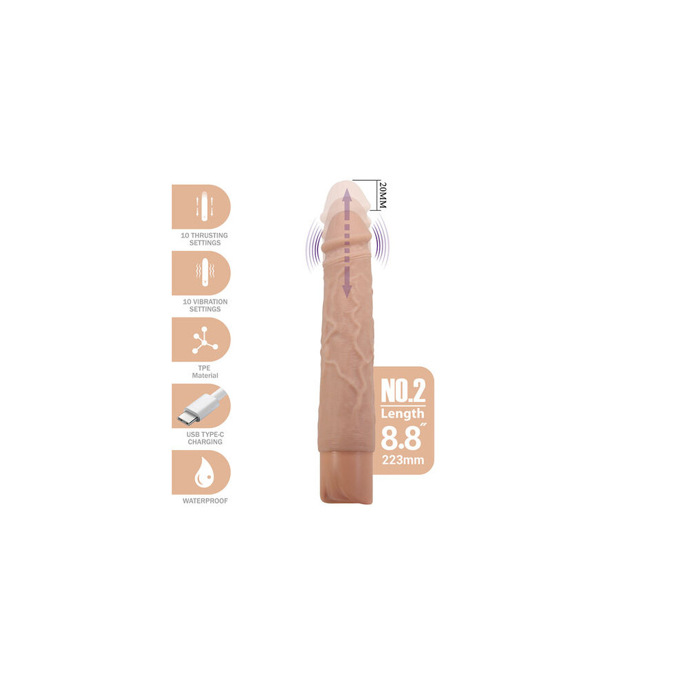 Kessler Dildo Vibrador Realista con Empuje 22 cm Natural