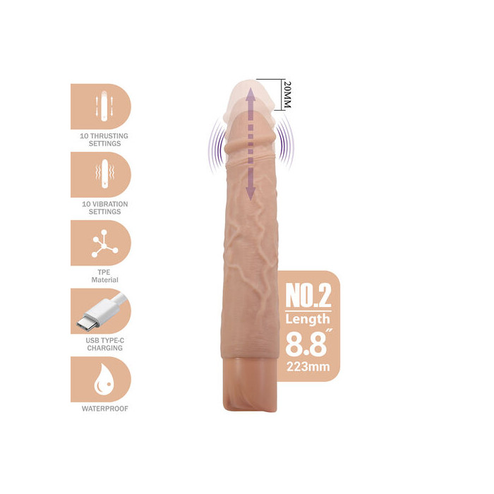 Kessler Dildo Vibrador Realista con Empuje 22 cm Natural