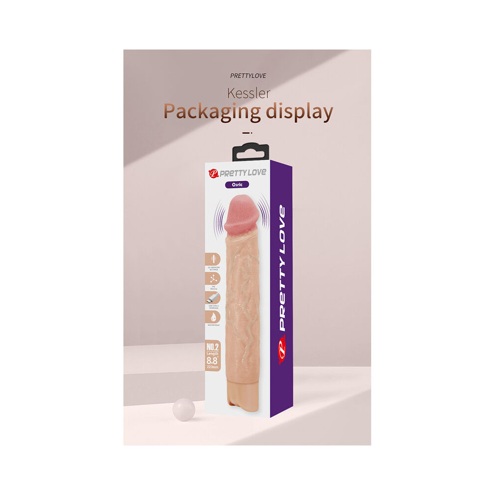 Kessler Dildo Vibrador Realista con Empuje 22 cm Natural
