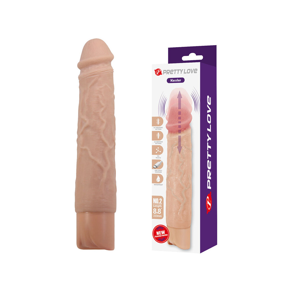 Kessler Dildo Vibrador Realista con Empuje 22 cm Natural