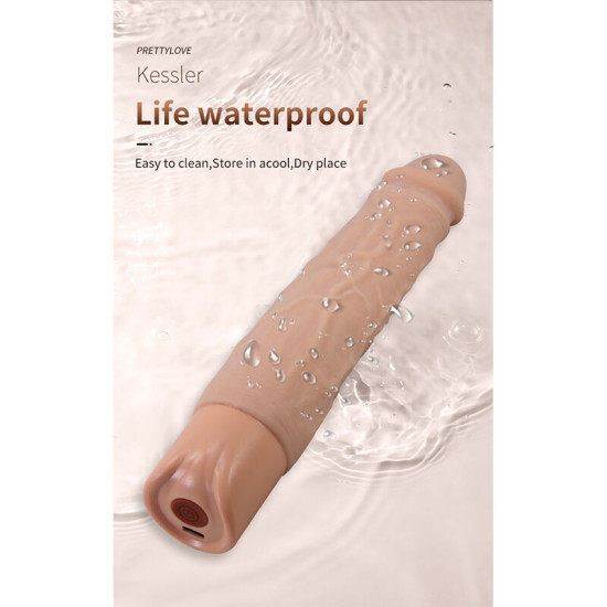 Kessler Dildo Vibrador Realista con Empuje 22 cm Natural