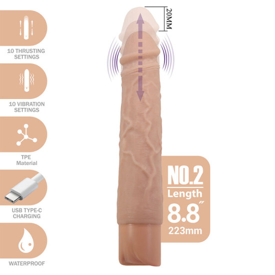 Kessler Dildo Vibrador Realista con Empuje 22 cm Natural