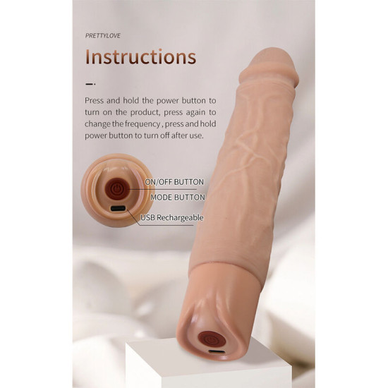 Kessler Dildo Vibrador Realista con Empuje 22 cm Natural