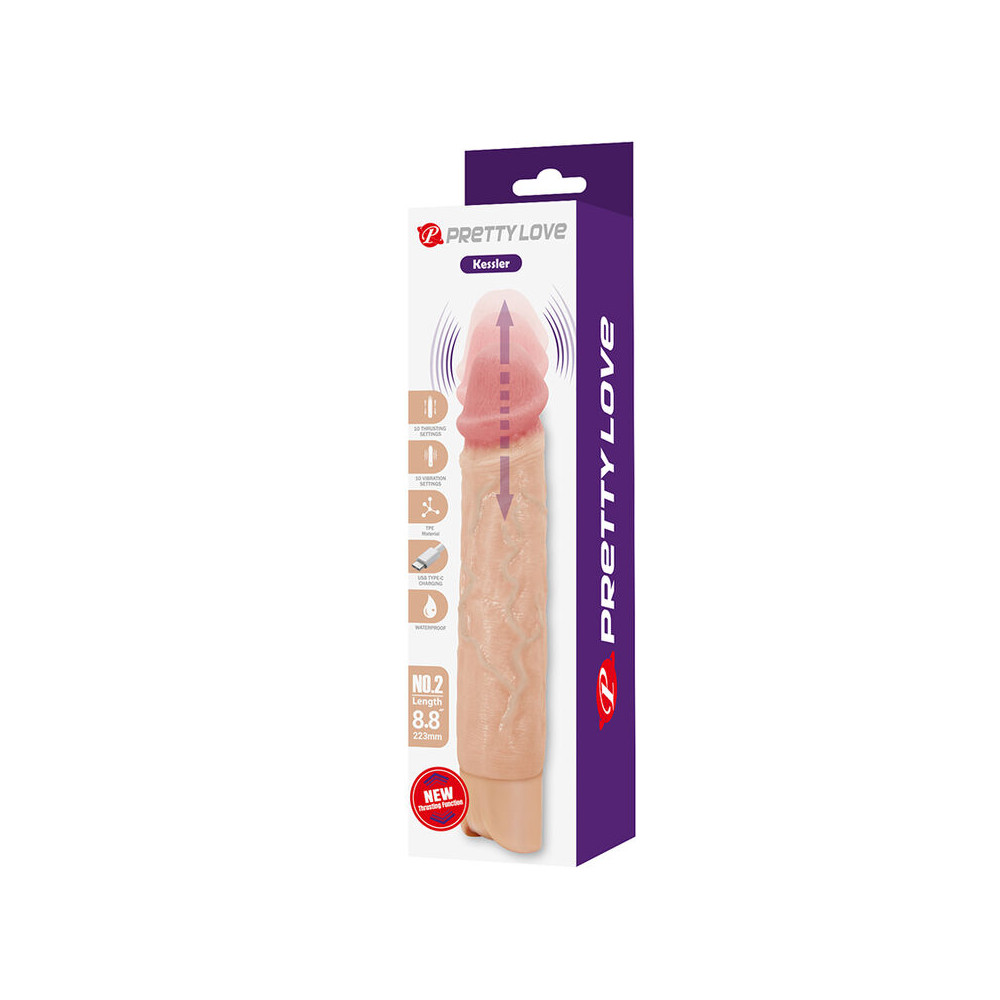 Kessler Dildo Vibrador Realista con Empuje 22 cm Natural