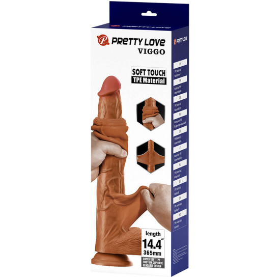 Viggo Dildo Realista 36,5 cm Marrón