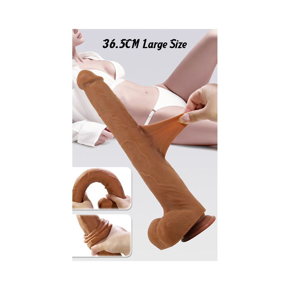 Viggo Dildo Realista 36,5 cm Marrón