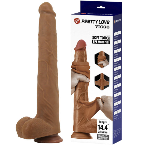 Viggo Dildo Realista 36,5 cm Marrón
