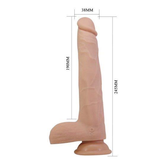 Nolan Dildo Vibrador Con Empuje y Rotación - Control Remoto Natural