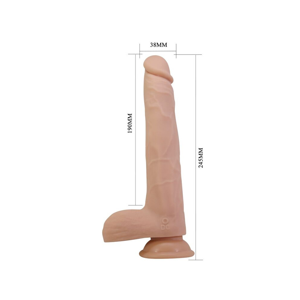 Nolan Dildo Vibrador Con Empuje y Rotación - Control Remoto Natural