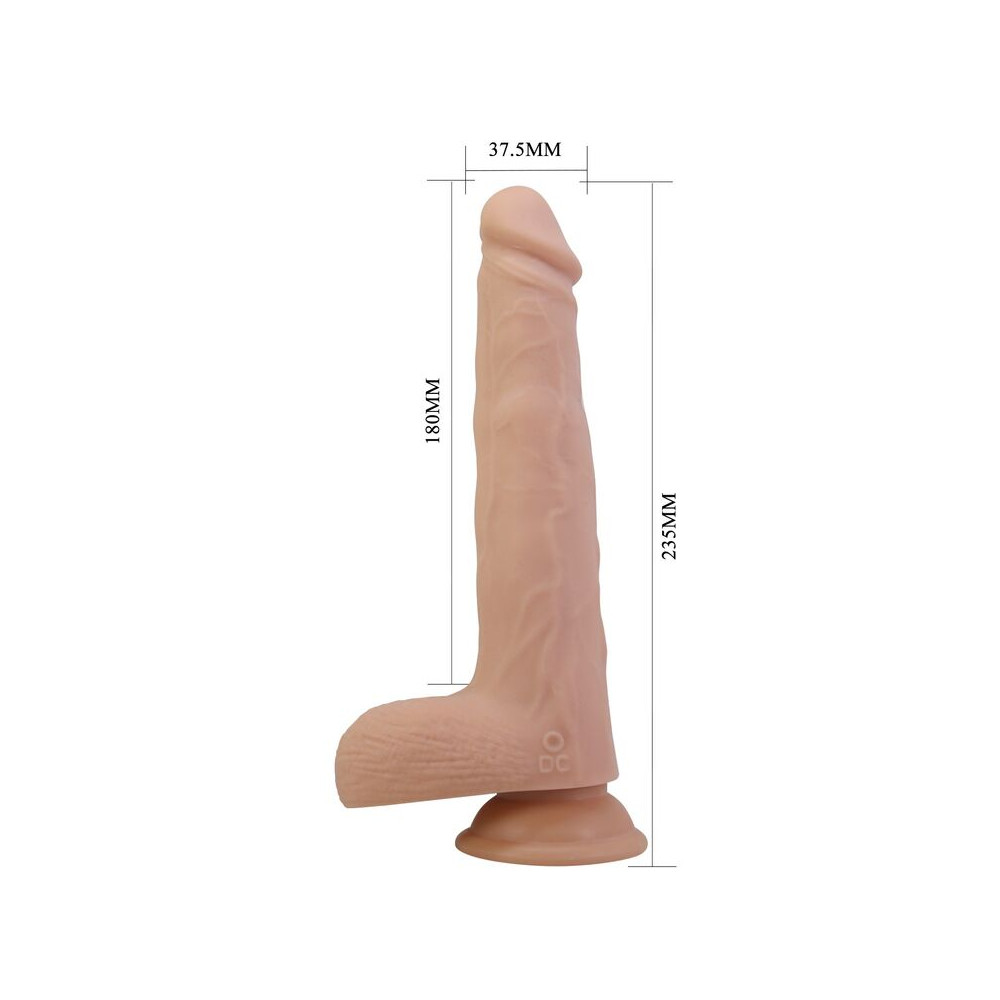 Miles Dildo Vibrador Con Empuje y Rotación 23,5 cm Control Remoto Natural