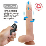 Miles Dildo Vibrador Con Empuje y Rotación 23,5 cm Control Remoto Natural