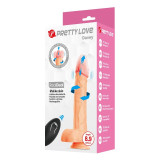 Davey Dildo Realista Vibracion, Empuje y Rotación 22,5 cm Control Remoto Natural