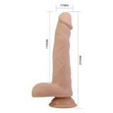Davey Dildo Realista Vibracion, Empuje y Rotación 22,5 cm Control Remoto Natural